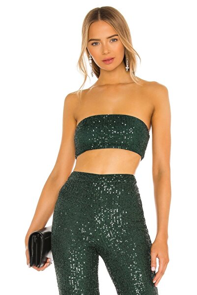 By Kul Design Women's Green Sequin Bottom - Top Set
