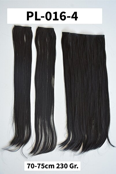 8 Kadına Dair Herşey Doğal Siyah Düz Uzun Yarım Ay Saç – 3 Parça Çıt Çıt 75cm...