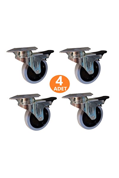 ŞENEL Yapı Market 4 Adet Toma 75x25 Tablalı Frenli Masa Dolap Sehpa Tekeri 75...