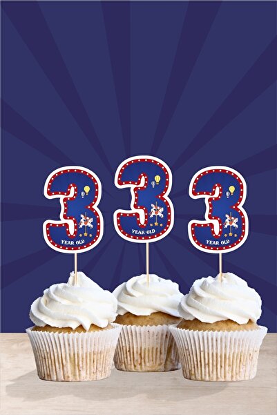 neşeli günlerim Στολίδι Cupcake με θέμα τον παρκό αναψυχής * 3 (τρία) ετών '10