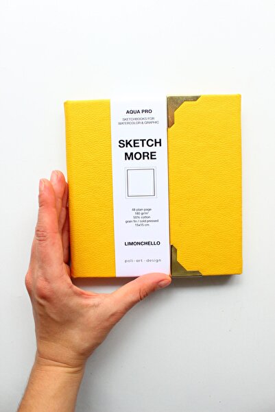 Poli Art Design دفتر رسم مائي مربع 50% قطن برو 20x20 سم (لألوان مائية ورسومات)