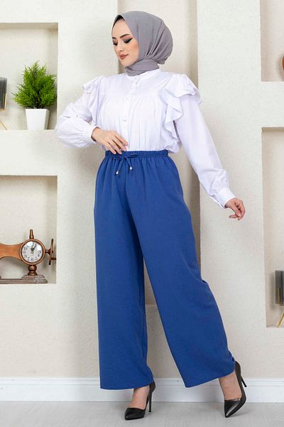 CNG MODA Women's Large Size Elastic Waist Wide Leg Loose Summer Trousers Aerobin