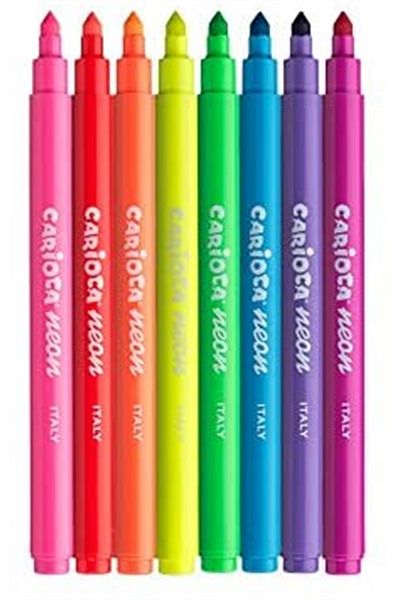 CARIOCA Highlighter Washable Felt Tip Paint Pen 8Pcs Lxshp 1055529