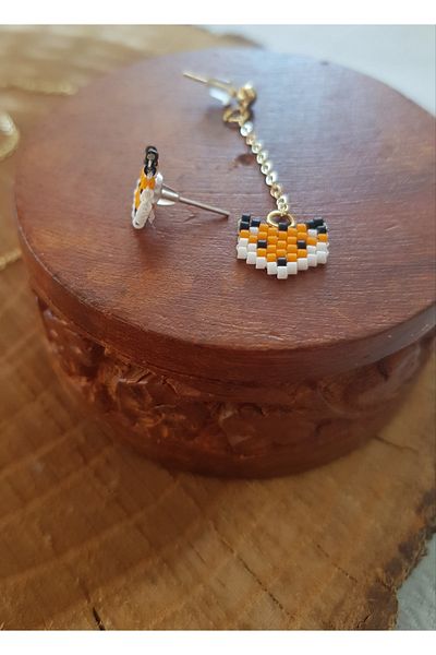 SEARD Miyuki Bead Handmade Fox Necklace and Earring Set