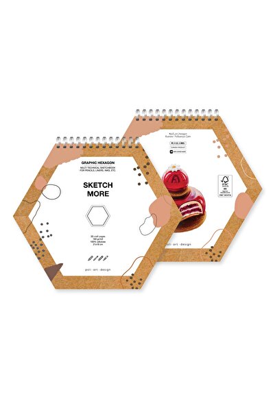 Poli Art Design كراسة الرسم الحلزونية السداسية من كرافت ميكس ميديا هيكساجون