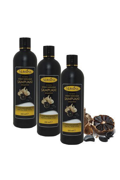Nursima Black Garlic Shampoo - Plant Extract, 350 ml, Pack of 3