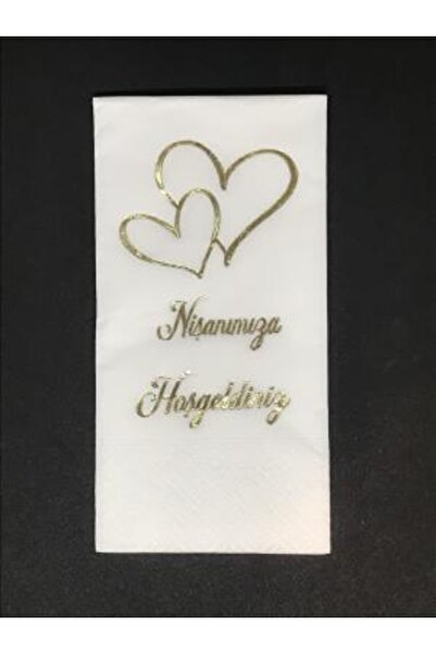 kidspartim منديل أبيض مذهّب بالذهب مرحبًا بكم في خطوبةنا