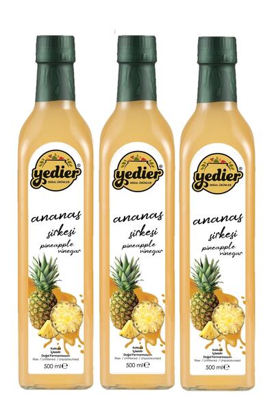 Yedier Ananas Sirkesi 500 Ml - 3'lü Paket