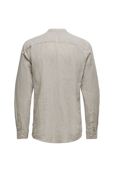 Only & Sons Men's Beige Shirt - Solid Linen Noos (22019173-chi)