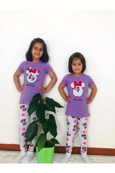 Minnie Mouse مجموعة مزدوجة من الجوارب الليلكية للفتيات