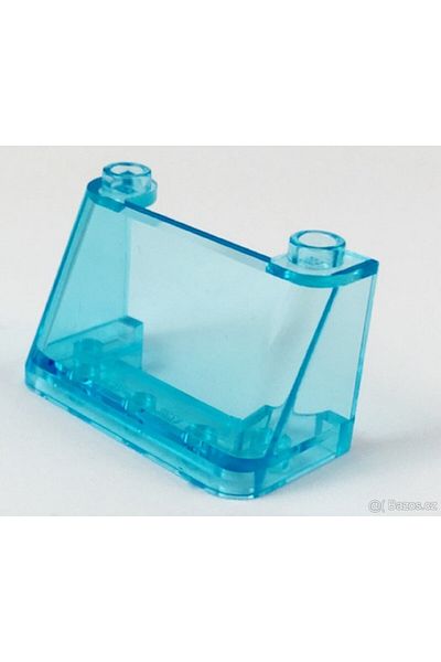 LEGO Original Accessory Moc Custom Windscreen 2 X 4 X 2 Transparent Blue Glass Part Automobile Truck 1 Pcs