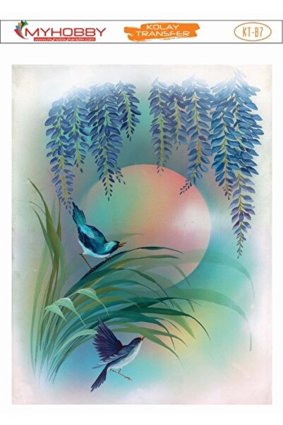 MyHobby Kt B7 Gündoğumu Ve Daldaki Kuş Kolay Transfer 25x35