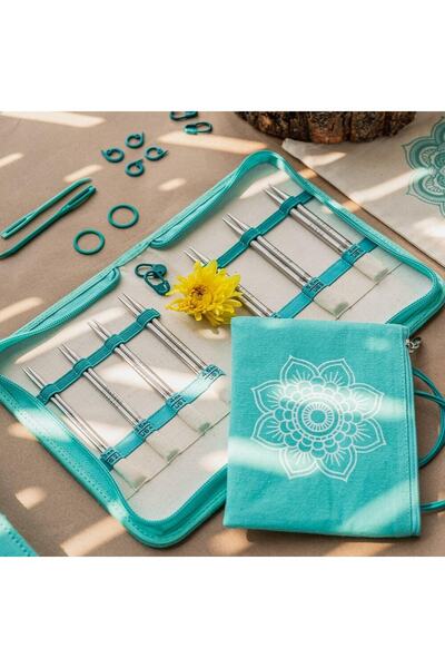 KnitPro مجموعة Mindful Collectione Believ - مجموعة النعناع - مجموعة خطوط قابلة للتبديل 13 سم