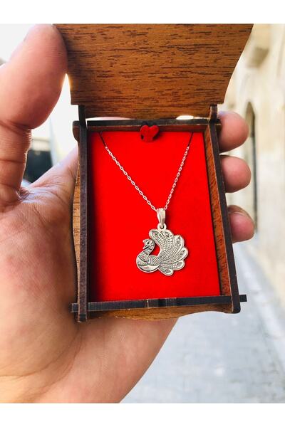 Redstone Store Tavus Kuşu Model Gümüş Kolye