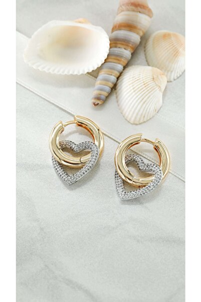 Generic Brand Heart Dangle Zircon Stone Love Earrings