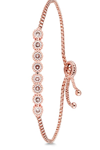 Marka7 إسوارة نسائية نحاسية قابلة للتعديل بحجر الزركون