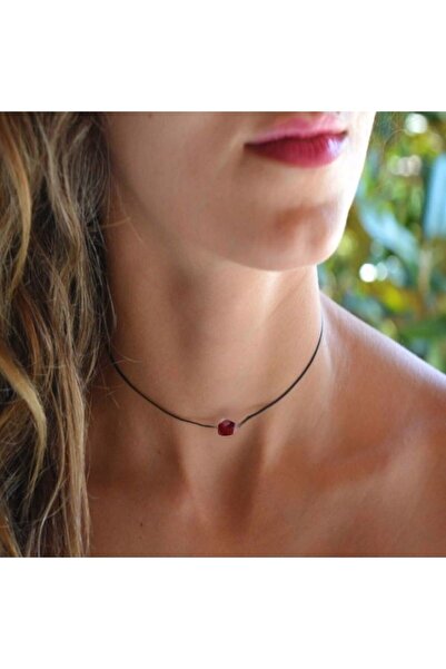 TakıConcept Boğa Burcu Akik Doğal Taşlı Choker Kolye