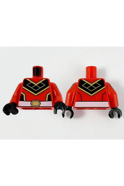 LEGO Original Moc Custom Minifigure Minifigure Body Torso Red Warrior Gold Belt Soldier
