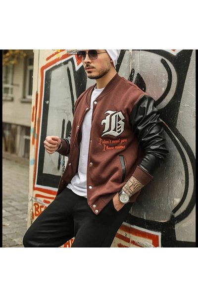 kargasa Unisex Brown Sleeves with Leather and Stamp Lining