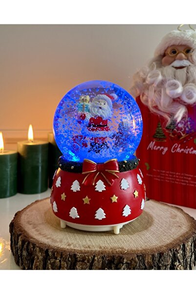 nesever store Yılbaşı Noel Kar Küresi Mega Boy Işıklı Müzikli Otomatik Kar Pü...