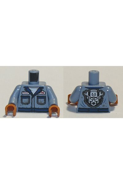 LEGO Original Moc Custom Minifigure Minifigure Body Torso Special Blue Mechanical Repairman Biker Jumpsuit