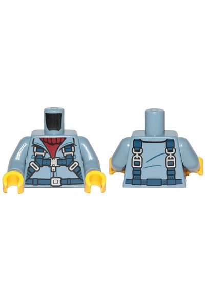LEGO Original Moc Custom Minifigure Minifigure Body Torso Special Blue Paratrooper Jumpsuit Belt Jacket
