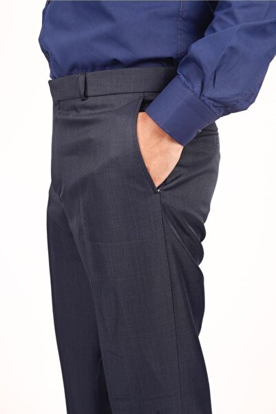 nacar çarşı Erkek Klasik Rahat Kesim Lacivert Kumaş Pantolon