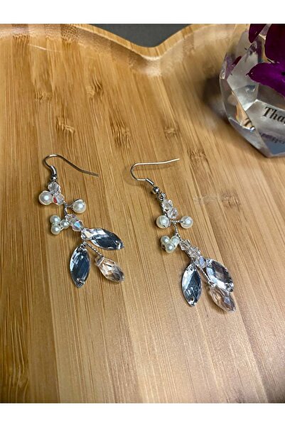 gelinmz Tamamen El Yapımı Kristal Taşlı Şık Ve Zarif Düğün Ve Nişan Gelin Küpe Ve Saç Aksesuarı