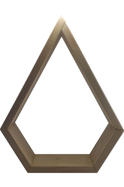Ahtek Natural Wood Pentagonal Wall Shelf
