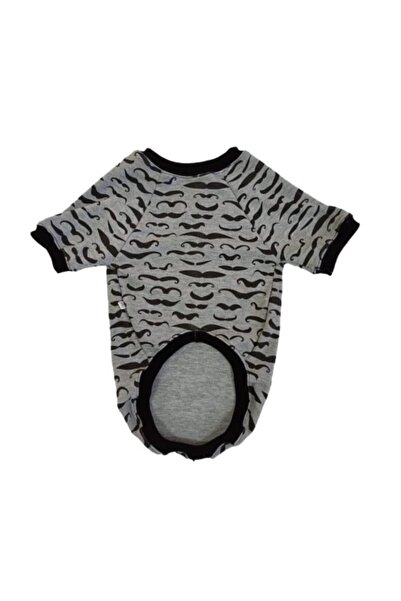 Gobo فستان كلب قطة رمادي بنمط شارب مقاس كبير/لتر/مقاس 3