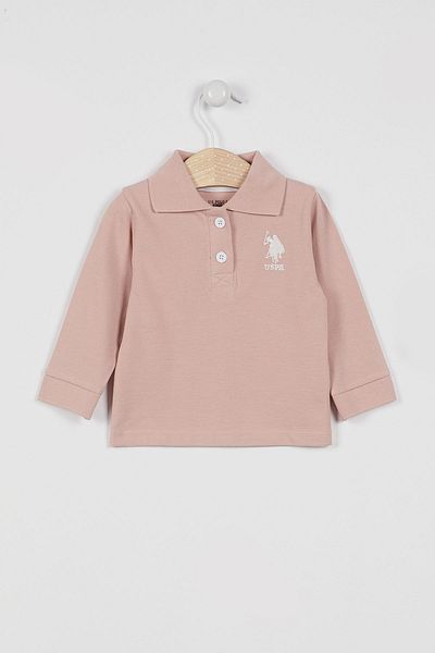 U.S. Polo Assn. Base. Polo Assn Licensed Classic Powder Baby Long Sleeve Collared Sweatshirt