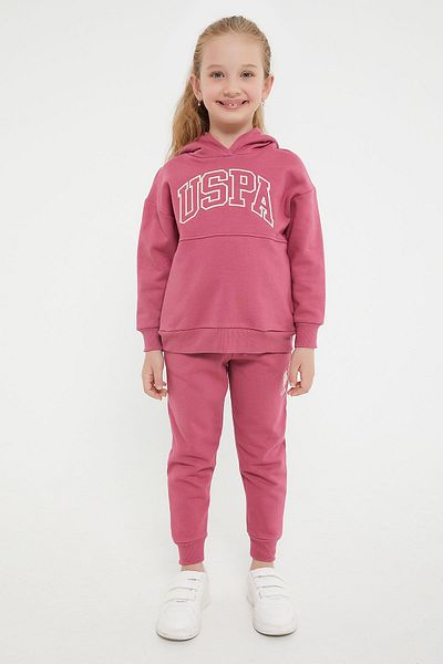 U.S. Polo Assn. Σετ ροζ αθλητικής φόρμας για κορίτσι