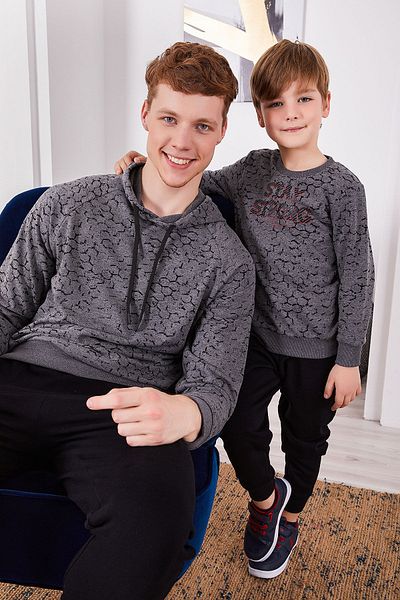 Arnetta Stay Strong Gray Boy Long Sleeve Tracksuit Set