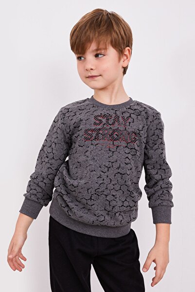 Arnetta Stay Strong Gri Erkek Çocuk Uzun Kol Eşofman Takım