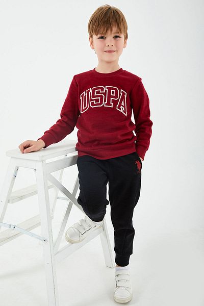 U.S. Polo Assn. Βάση. Σετ αθλητικών στολών Polo Assn με άδεια Claret Red Boy