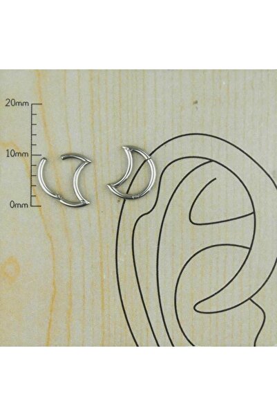 Shopiolog Ay Kilitli Çelik Halka Piercing
