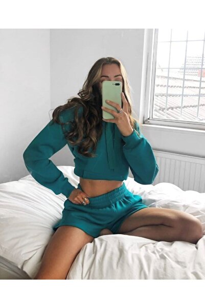 Kübra Tekstil Σορτς Ανυψωμένο Κοντό Μήκος Βενζίνη