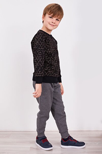 Arnetta Stay Strong Siyah Erkek Çocuk Uzun Kol Eşofman Takım