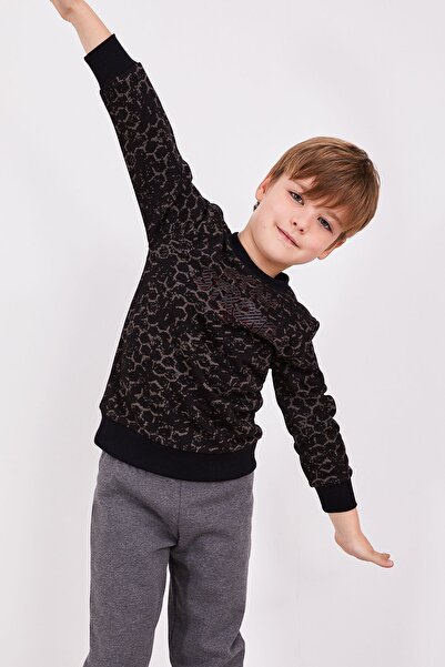 Arnetta Stay Strong Siyah Erkek Çocuk Uzun Kol Eşofman Takım