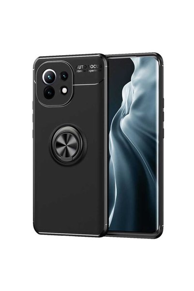 Smart Tech جراب سيليكون متوافق مع هاتف Xiaomi Mi 11 مع حلقة