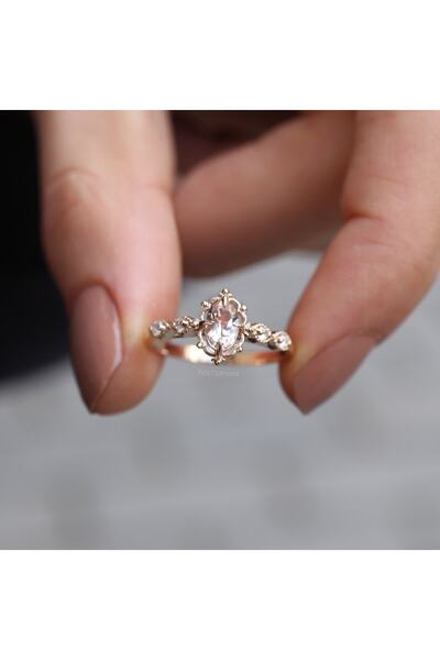 inza pırlanta Vintage Aria Morganite & Pırlanta Yüzük