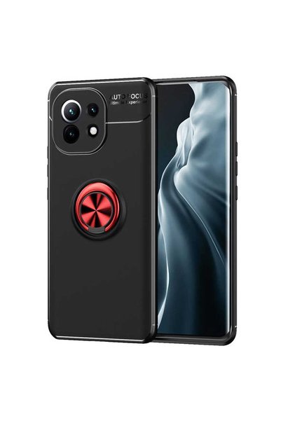 Smart Tech حافظة سيليكون متوافقة مع هاتف Xiaomi Mi 11 مع حلقة
