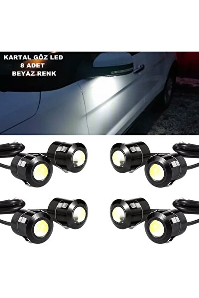 Point Kartal Gözü  Uyumlu Led Gündüz Farı Ayna Altı Led Beyaz Renk 8 Adet