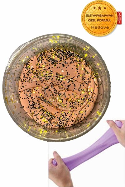 AVMmarketim Işıltılı Simli Slime Oyun Hamuru Gold Ele Yapışmayan Pofuduk Slaym 1 Adet