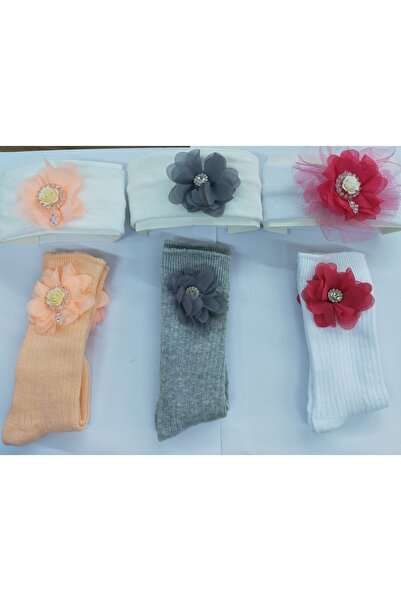 ÖZKARDEŞLER BABY Baby Knee Socks And Bandana Set 3 Piece