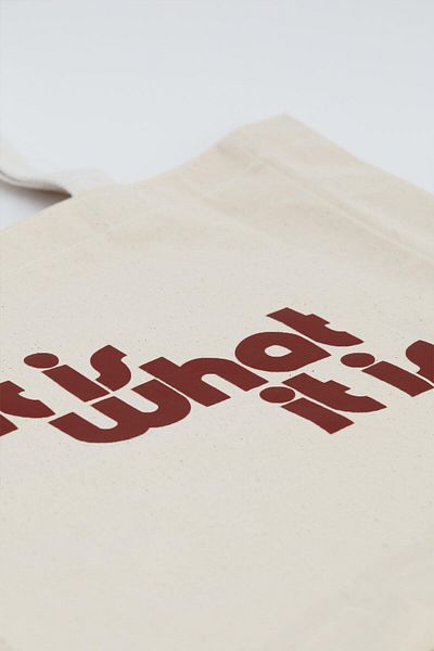 Manuka Bedruckte Canvas-Stofftasche mit Seitenfalten Was