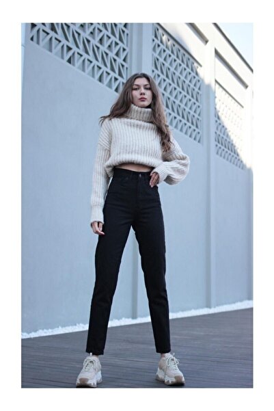 DRC trend Ariande Black Visok struk Mom farmerke s