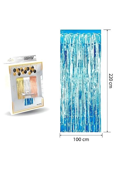 DÜVENCİ TİCARET Mini Party Store Luxury Door Curtain Blue 100*220 cm