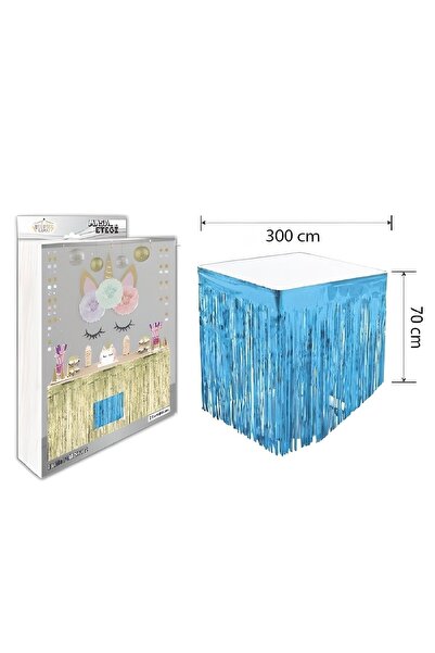 DÜVENCİ TİCARET Luxury Table Skirt Blue 70*300 Cm M147