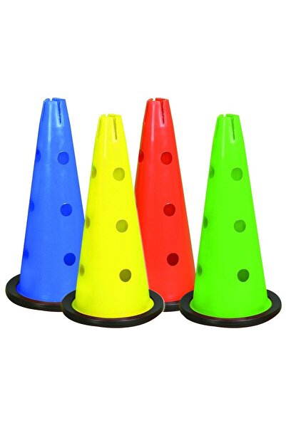 Leyaton 40 Cm Delikli Antrenman Hunisi Kauçuk Tabanlı Huni Sarı Delikli Huni